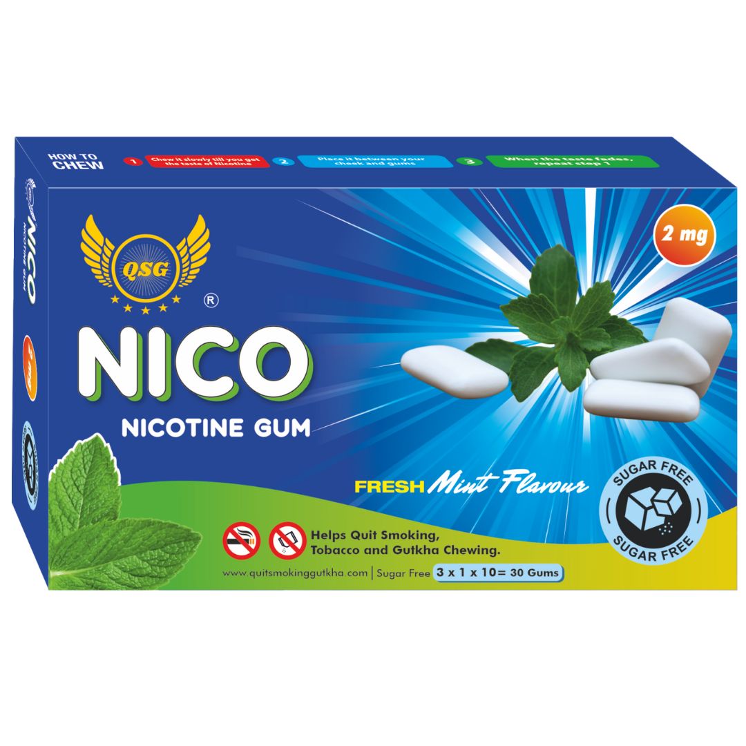 QSG Nico Nicotine Polarix 2mg Sugar free mint flavour chewing gum
